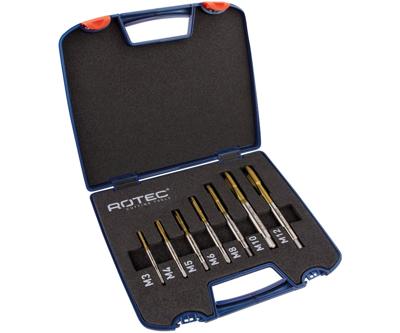 Rotec 7 dlg. Cassette Machinetappen 800+ M3-M12, doorl. gat - 9002013