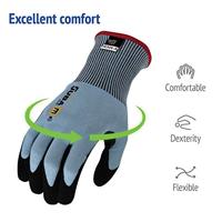 Werkhandschoenen JUBA K-Rock Blauw Zwart Blauw/Zwart Nitril Tactiel Maat 7 - thumbnail