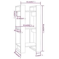 Boekenkast/kamerscherm 41x35x91 cm massief hout honingbruin - thumbnail
