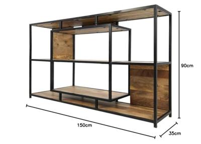Wandkast Levels - naturel/zwart - 90x150x35 cm