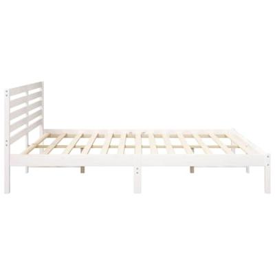 Bedframe met hoofdeinde Wit 180 x 200 cm Massief grenenhout Bedframe met hoofdeinde Wit 180 x 200 cm Massief grenenhout