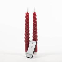 2Pcs Burgundy Swirl Rustic Wax Taper Candle 23 cm 3D Wic Anna's Collection - Annas collection - thumbnail