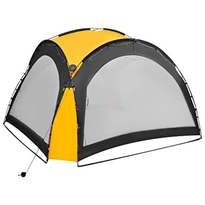 VidaXL Partytent met led en 4 zijwanden 3,6x3,6x2,3 m geel - thumbnail