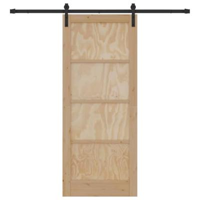 Schuifdeur Naturel en zwart 83 x 202 cm