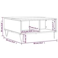 Salontafel 60x60x30 cm bewerkt hout zwart - thumbnail