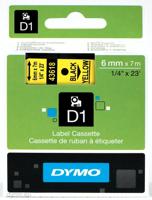Labeltape DYMO D1 S0720790 Polyester Tapekleur: Geel Tekstkleur:Zwart 6 mm 7 m - thumbnail