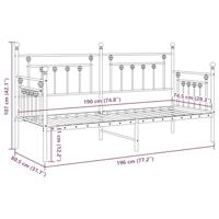 Bedframe voor een daybed met hoofdeinde Zwart 75 x 190 cm Staal - thumbnail