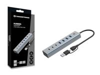 CONCEPTRONIC HUBBIES20G 7-Port USB 3.2 Gen 1 Hub, 5 Gbps, USB-C x 3, USB-A x 4 - thumbnail