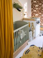 Babybed met spijlen CONFETTI groen - thumbnail