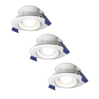 Set van 3 Lima LED inbouwspots - 4 Watt 345 Lumen - 6500K daglicht wit - GU10 - Dimbaar - Rond - Kantelbaar - IP65 Waterdicht - Wit - Voor binnen, buiten en badkamer - thumbnail