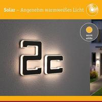 Paulmann 94652 Solar Hausnummer c Huisnummerlamp op zonne-energie Energielabel: G (A - G) Warmwit Zwart - thumbnail