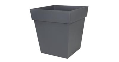 EDA Toscane vierkante bloempot - 39 x 39 x H 39 cm - 38 L - Antracietgrijs