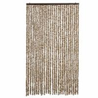 VidaXL Vliegengordijn 118x220 cm chenille beige en bruin - thumbnail