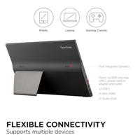 ViewSonic VA1655 40 cm (15,6 inch) draagbare monitor (Full-HD, IPS-paneel, mini-HDMI, 2x USB-C voor Raspberry Pi/Xbox/PS4/PS5, luidspreker), zwart - thumbnail