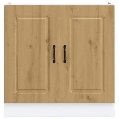Spoelbakonderkast Kalmar 80x46x81,5 cm hout artisanaal eiken