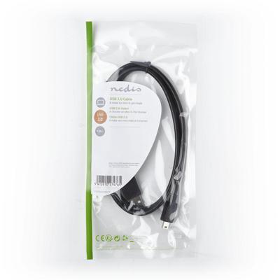 USB 2.0-Kabel | A Male - Mini 5-Pins Male | 1,0 m | Zwart - thumbnail