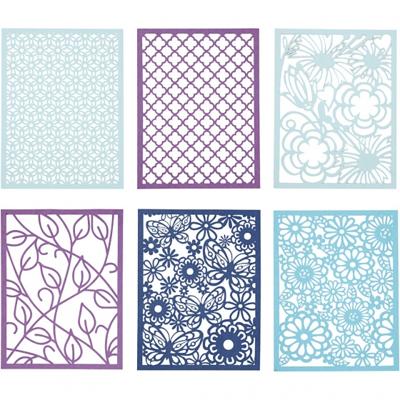 Kartonblok, A6, vel 104x146 mm, 200 gr, blauw, lichtblauw, donkerblauw, paars, 24 stuk/ 1 doos