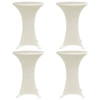 VidaXL Statafelhoes 4 st stretch ø70 cm crème - thumbnail