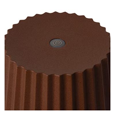 Lucide JUSTINE - Oplaadbare Tafellamp Binnen/Buiten - Accu/Batterij - LED Dimb. - 1x2W 2700K - IP54 - Met draadloos oplaadstation - Roest bruin