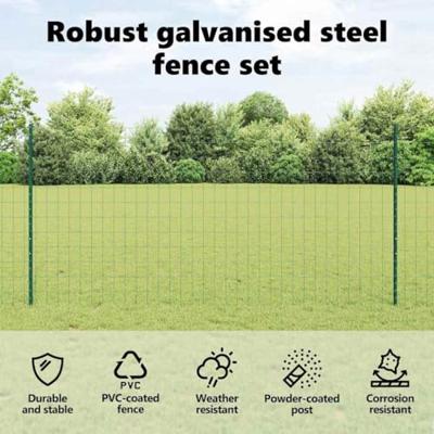 VidaXL Hek met paal groen 1,2 x 25 m staal en pvc