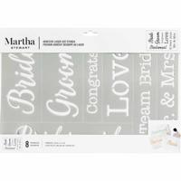Martha Stewart • zelfklevend stencil bruiloft zinnen x1 - thumbnail