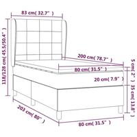 Boxspring met matras stof crèmekleurig 80x200 cm - thumbnail