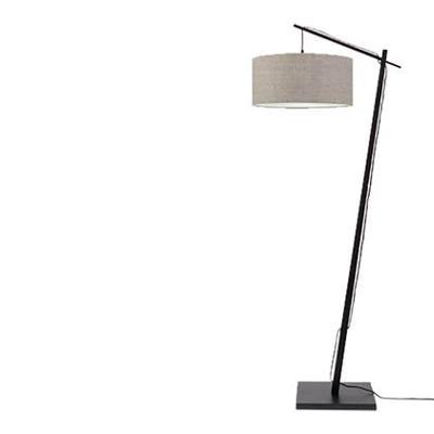 GOOD&MOJO Vloerlamp 'Andes' Bamboe en Eco linnen, 176cm, kleur Dark Linen