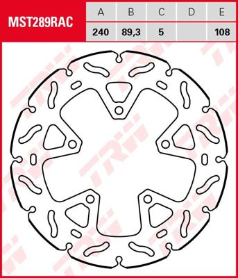 TRW remschijf "mst289rac". rotor mst289rac rigid