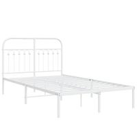 Bedframe met hoofdbord metaal wit 120x190 cm - thumbnail
