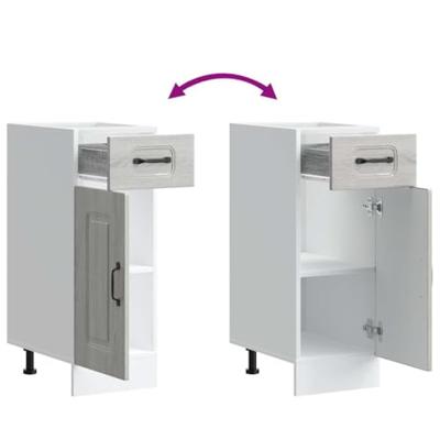 Keuken onderkast Kalmar bewerkt hout grijs sonoma eiken Keuken onderkast Kalmar bewerkt hout grijs sonoma eiken