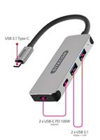 Sitecom CN-384 USB-C Hub 4 Port | USB-C naar 2X USB-C + 2X USB Port Adapter - voor MacBook Pro/Air, Chromebook en andere USB type C apparaten - thumbnail