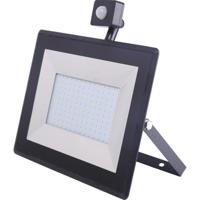 LED Bouwlamp 100W met Sensor - Waterdicht IP65 - Koud Wit 6400K - thumbnail