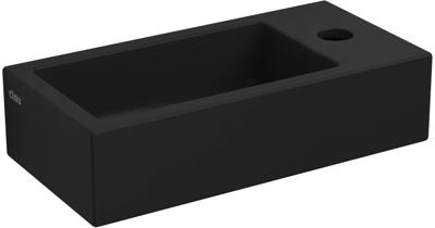 Fontein Clou Flush 3 36x18x9cm Keramiek Mat Zwart (Kraangat Rechts)