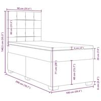 Boxspring met matras stof crèmekleurig 100x200 cm - thumbnail