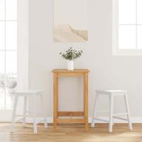 Barstoelen 2 st massief hout wit - thumbnail