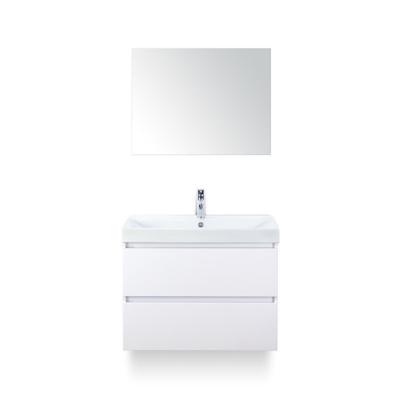 Maxx XL Badmeubelset 80 cm - Wit Hoogglans - Wastafel Just 1 kraangat - met Spiegel