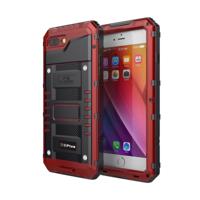 Waterdichte stofdichte schokbestendige zink legering + siliconen case voor iPhone 8 plus & 7 Plus (rood) - thumbnail