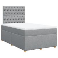 Boxspring met matras stof lichtgrijs 120x200 cm - thumbnail
