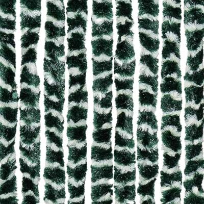 VidaXL Vliegengordijn 56x185 cm chenille groen en wit