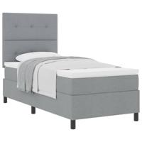 Boxspringbed met matras Lichtgrijs 90 x 190 cm Stof - thumbnail