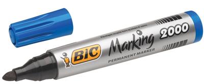 Permanente markeerstift Bic Marking 2000 Blauw 12 Onderdelen
