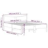 Bedframe massief grenenhout wasbruin 140x200 cm - thumbnail