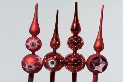 Piek glas kerstrood 31cm