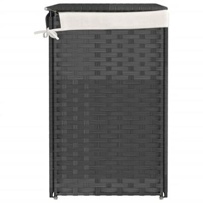 VidaXL Wasmand met 2 vakken 53x35x57 cm poly rattan grijs