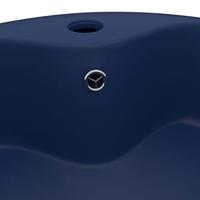 VidaXL Wastafel met overloop 36x13 cm keramiek mat donkerblauw - thumbnail