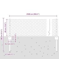VidaXL Hek met paal zilver 0,4 x 25 m staal - thumbnail