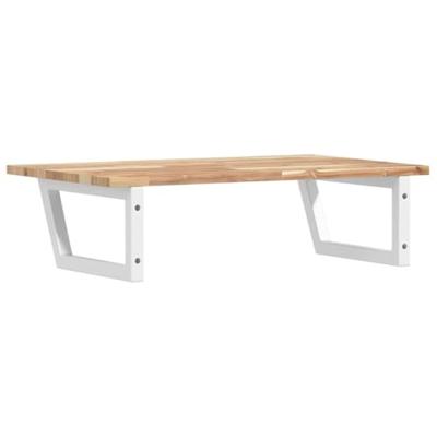 Badkamer wandschap staal en massief acaciahout