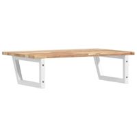 Badkamer wandschap staal en massief acaciahout - thumbnail