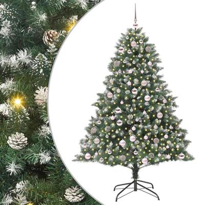 Kunstkerstboom met 300 LED Groen 180 cm PVC en Plastic en Staal