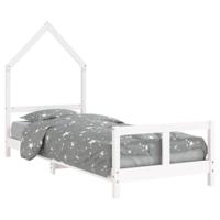 Kinderbedframe 80x200 cm massief grenenhout wit - thumbnail